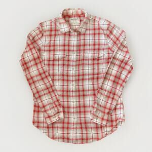 Filson Long Sleeve Button Up Scout Shirt Women's Size Medium Red Khaki Plaid